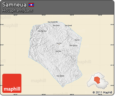 Classic Style Map of Samneua, single color outside