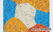 Shaded Relief Map of Samneua, political outside