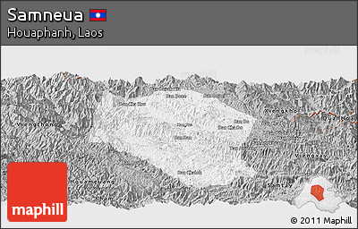 Gray Panoramic Map of Samneua