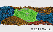 Political Panoramic Map of Samneua, darken