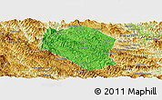 Political Panoramic Map of Samneua, physical outside