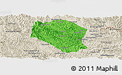 Political Panoramic Map of Samneua, shaded relief outside