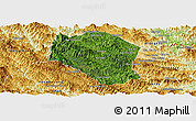 Satellite Panoramic Map of Samneua, physical outside