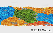 Satellite Panoramic Map of Samneua, political outside