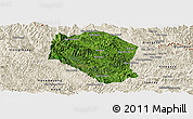 Satellite Panoramic Map of Samneua, shaded relief outside