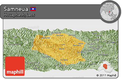 Savanna Style Panoramic Map of Samneua