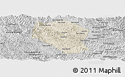 Shaded Relief Panoramic Map of Samneua, desaturated