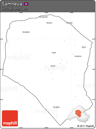 Blank Simple Map of Samneua, cropped outside
