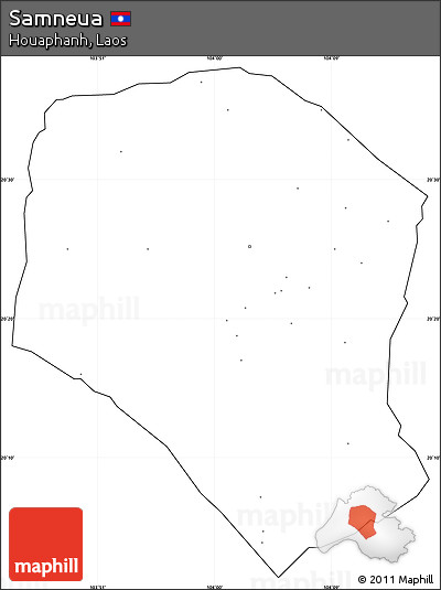 Blank Simple Map of Samneua, cropped outside, no labels