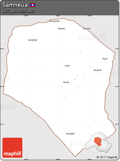 Classic Style Simple Map of Samneua, cropped outside