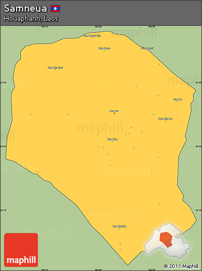 Savanna Style Simple Map of Samneua, cropped outside