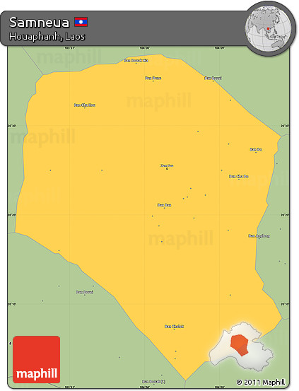 Savanna Style Simple Map of Samneua
