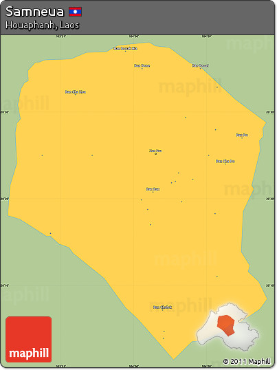 Savanna Style Simple Map of Samneua, single color outside