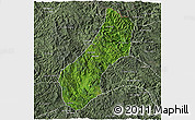Satellite 3D Map of Viengthong, semi-desaturated