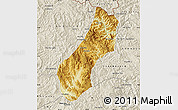 Physical Map of Viengthong, shaded relief outside