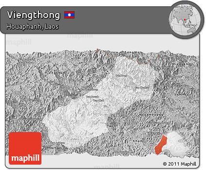 Gray Panoramic Map of Viengthong