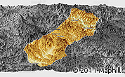 Physical Panoramic Map of Viengthong, darken, desaturated