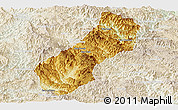 Physical Panoramic Map of Viengthong, lighten