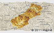 Physical Panoramic Map of Viengthong, shaded relief outside