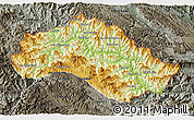 Physical 3D Map of Xiengkho, darken, semi-desaturated