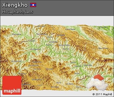 Physical 3D Map of Xiengkho