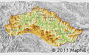 Physical 3D Map of Xiengkho, lighten, desaturated