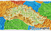 Physical 3D Map of Xiengkho, political outside