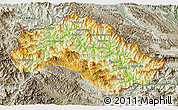 Physical 3D Map of Xiengkho, semi-desaturated