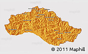 Political 3D Map of Xiengkho, cropped outside