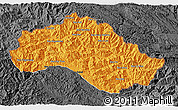 Political 3D Map of Xiengkho, darken, desaturated