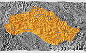 Political 3D Map of Xiengkho, desaturated