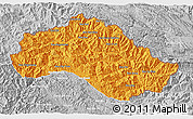 Political 3D Map of Xiengkho, lighten, desaturated