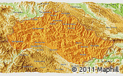 Political 3D Map of Xiengkho, physical outside