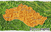 Political 3D Map of Xiengkho, satellite outside