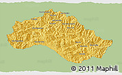 Savanna Style 3D Map of Xiengkho, single color outside