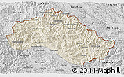 Shaded Relief 3D Map of Xiengkho, desaturated
