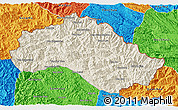 Shaded Relief 3D Map of Xiengkho, political outside