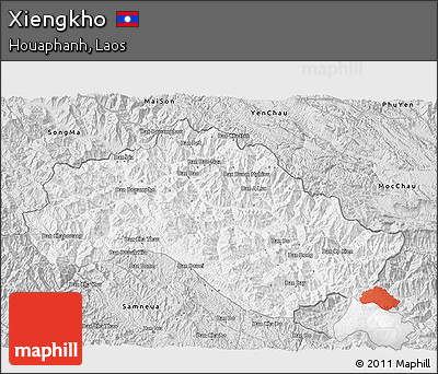 Silver Style 3D Map of Xiengkho