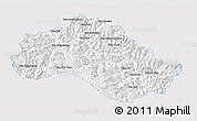 Silver Style 3D Map of Xiengkho, single color outside