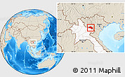 Shaded Relief Location Map of Xiengkho, highlighted country