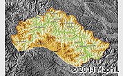 Physical Map of Xiengkho, darken, desaturated