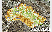 Physical Map of Xiengkho, darken, semi-desaturated