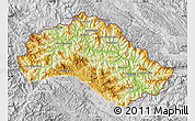 Physical Map of Xiengkho, lighten, desaturated
