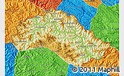 Physical Map of Xiengkho, political outside