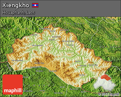 Physical Map of Xiengkho, satellite outside