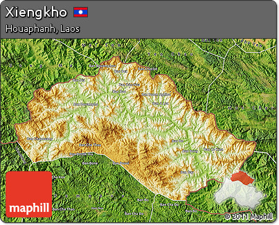 Physical Map of Xiengkho, satellite outside