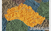 Political Map of Xiengkho, darken, semi-desaturated