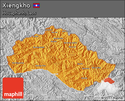 Political Map of Xiengkho, lighten, desaturated