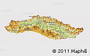 Physical Panoramic Map of Xiengkho, cropped outside