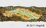 Physical Panoramic Map of Xiengkho, darken